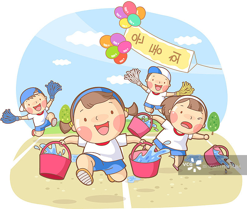 小学校园运动会矢量插画图片素材