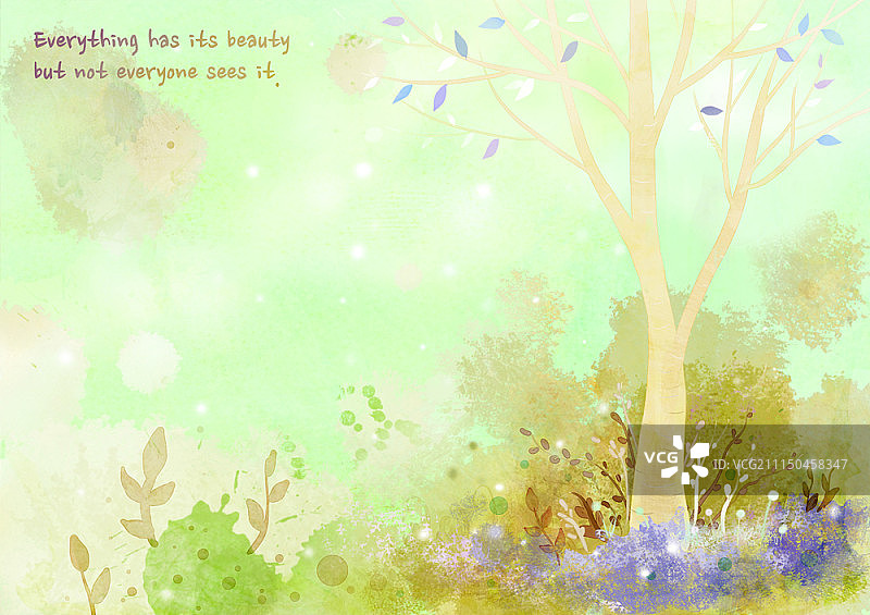 带有标语的自然插画图片素材