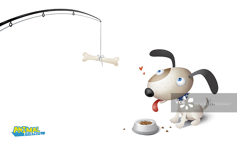 白色背景上可爱的卡通动物角色图片素材