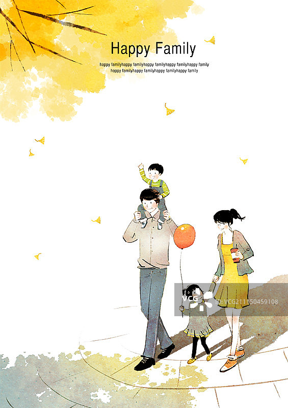 幸福的家庭插图图片素材