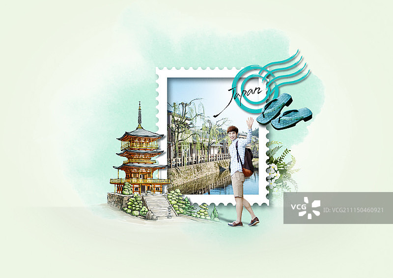 旅行主题合成图像图片素材