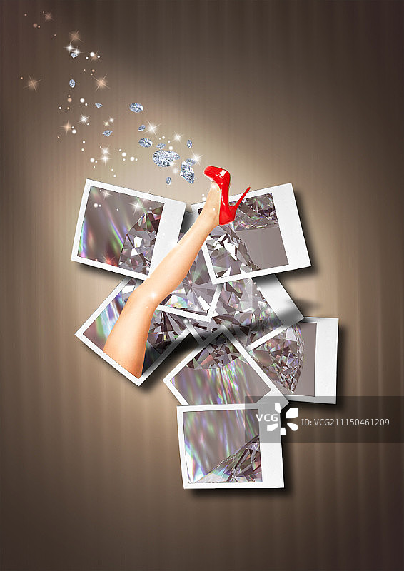 穿着高跟鞋的女人，合成图像图片素材