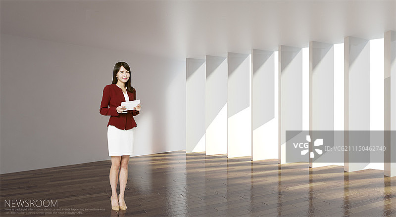 演播室新闻播音员合成图图片素材