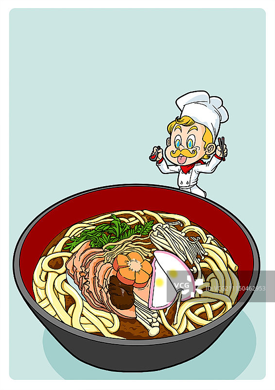 食物与厨师人物插画图片素材