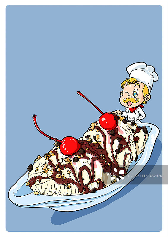 食物与厨师人物插画图片素材