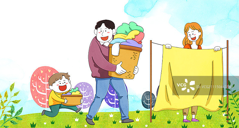 幸福的家庭插图图片素材