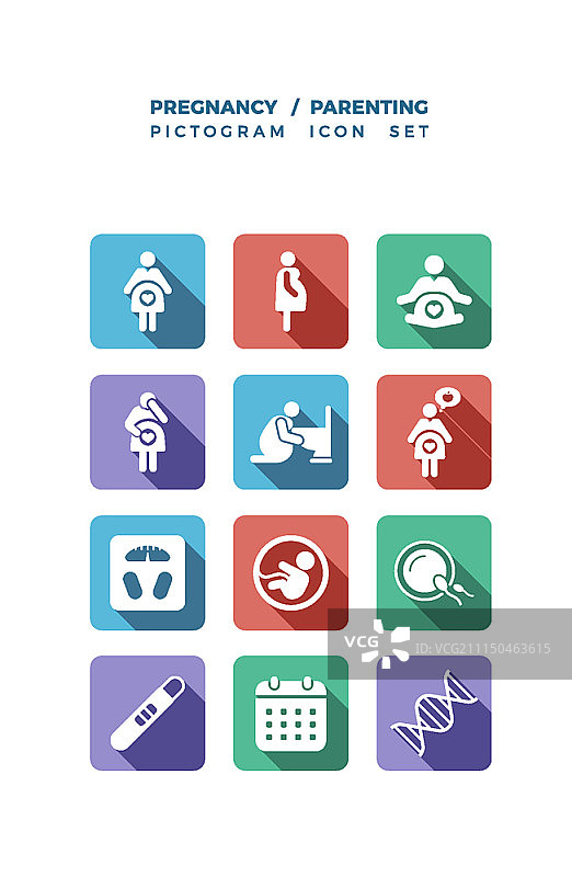 怀孕和育儿概念图标图片素材