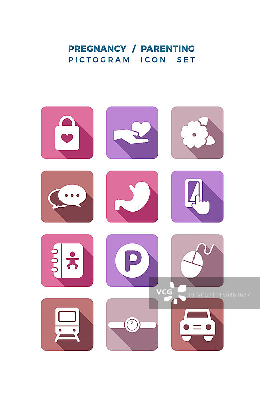 怀孕和育儿概念图标图片素材