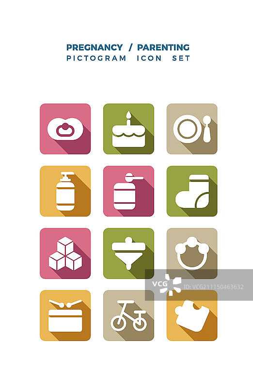 怀孕和育儿概念图标图片素材