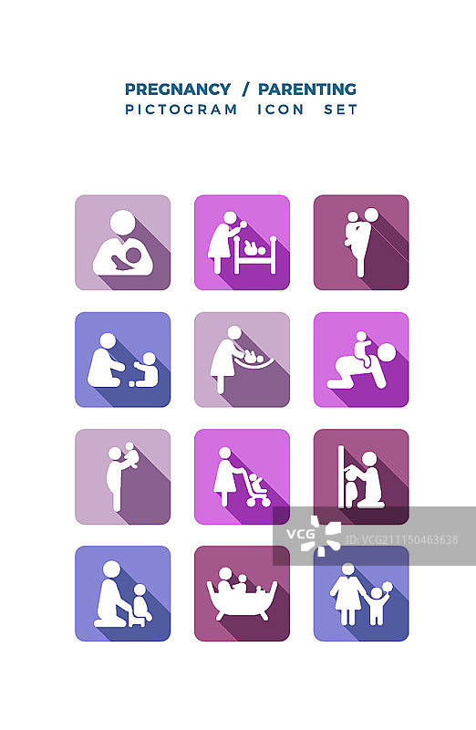 怀孕和育儿概念图标图片素材
