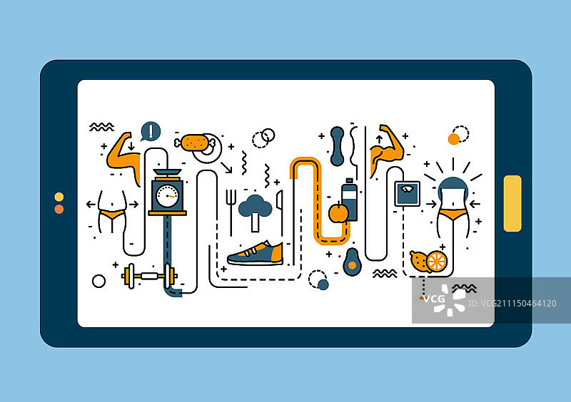 智能手机屏幕上的信息图设计图片素材
