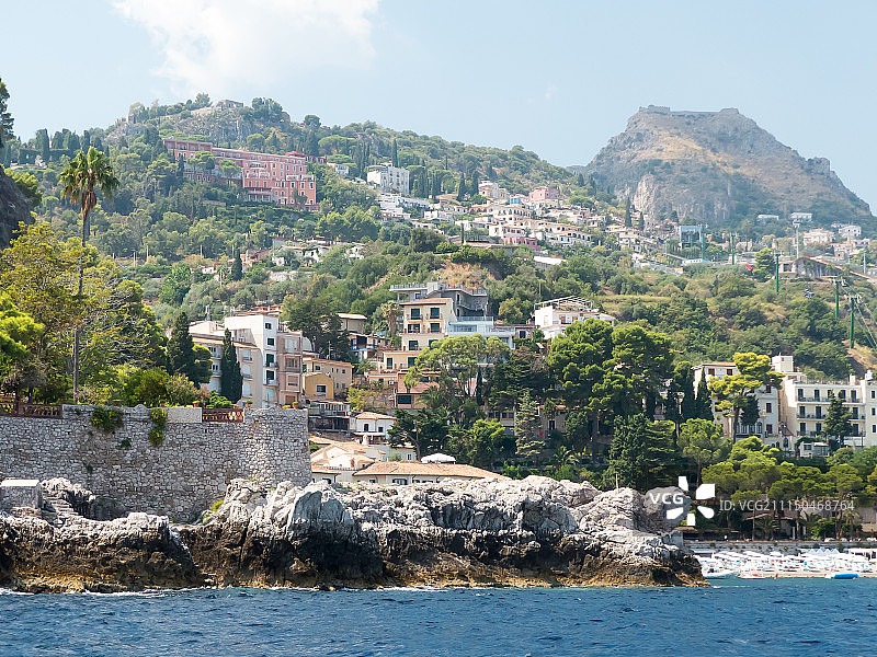 陶尔米纳附近海岸图片素材