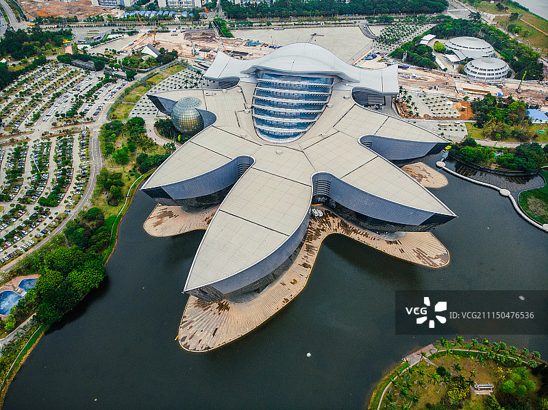 广州大学城航拍图片素材