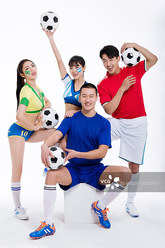 足球运动员和足球宝贝图片素材