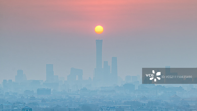雾霾锁京城图片素材