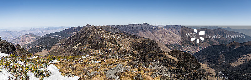 轿子雪山群山全景图图片素材
