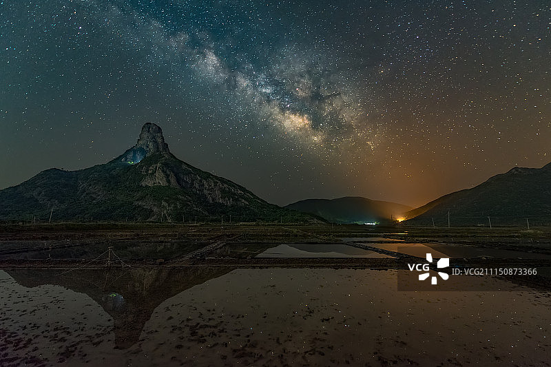 花岙岛大佛山星空图片素材