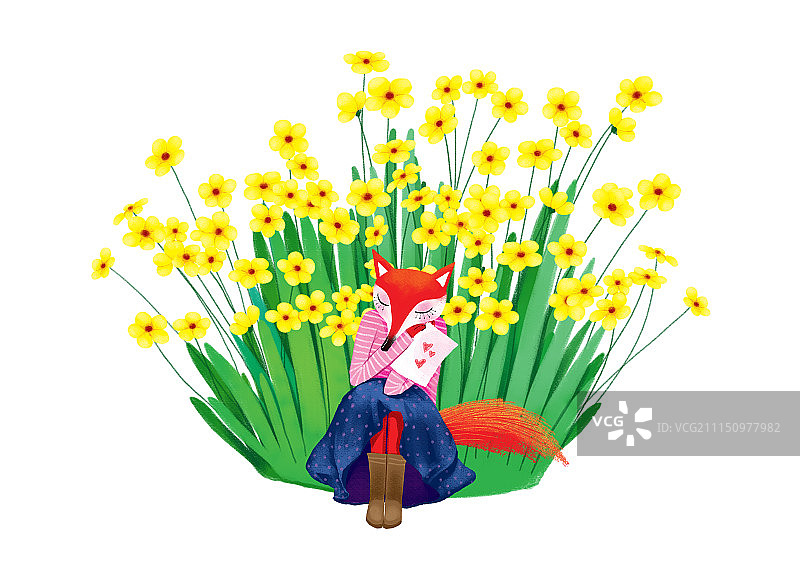 背景分离动物系列组图共3000多幅-坐在花丛边图片素材