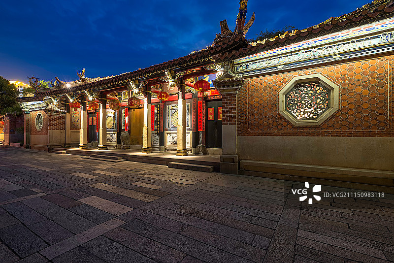 泉州晋江五店市庄氏家庙夜景图片素材