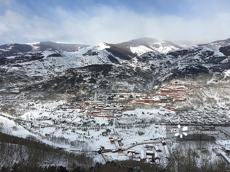 风雪五台山图片素材
