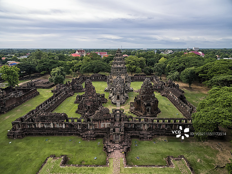 泰国披迈石宫航拍高清图图片素材