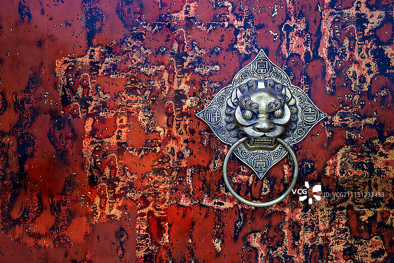 古朴的传统门扣图片素材