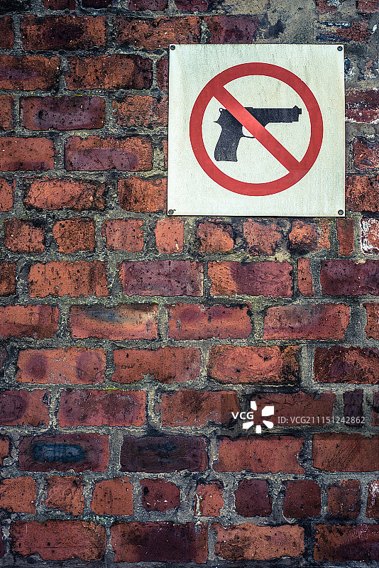 做旧禁止枪支标志图片素材