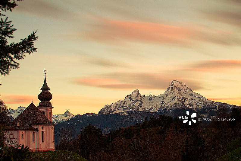 瓦茨曼山的玛利亚·格恩朝圣教堂图片素材