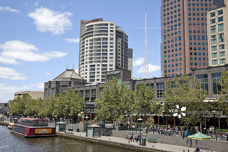 澳大利亚维多利亚州墨尔本Southbank的Southgate综合体图片素材
