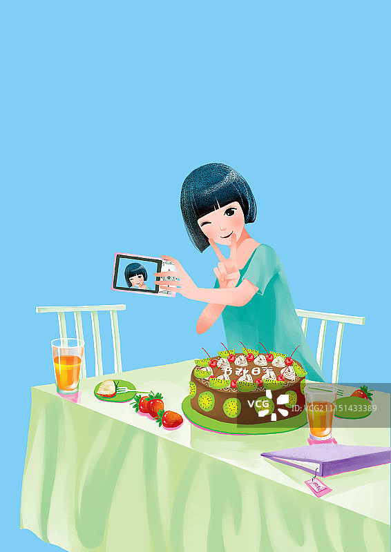 背景分离人物系列组图共3000多幅-坐在椅子上自拍的女孩图片素材