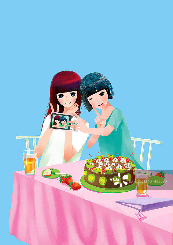 背景分离人物系列组图共3000多幅-自拍的两个女孩图片素材