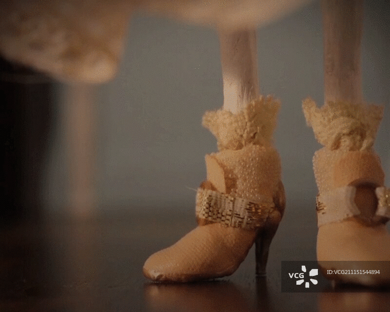 粉色高跟鞋女子木偶脚部滑动定格动画图片素材