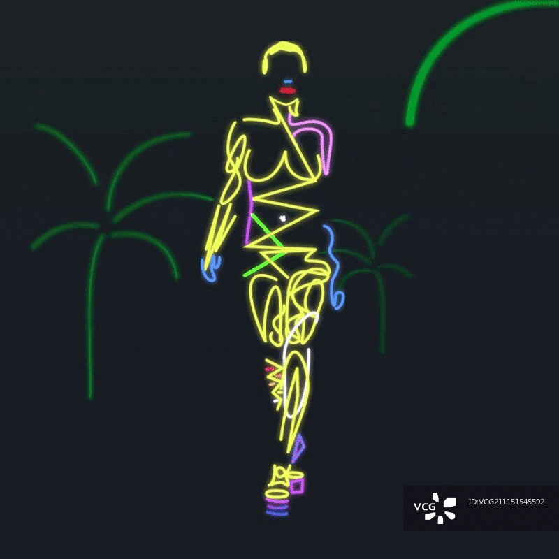 女性模特走秀动画模型图片素材