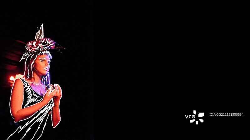 女性表演艺术家数字绘画作品图片素材