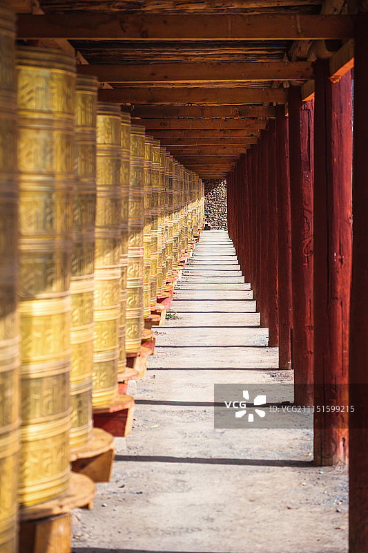 转经筒 走廊图片素材
