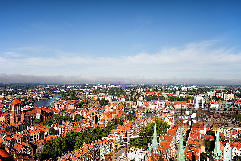 波兰格但斯克城市鸟瞰图图片素材