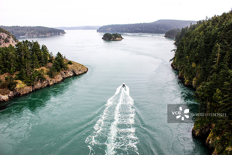 海中船只的高角度视图图片素材