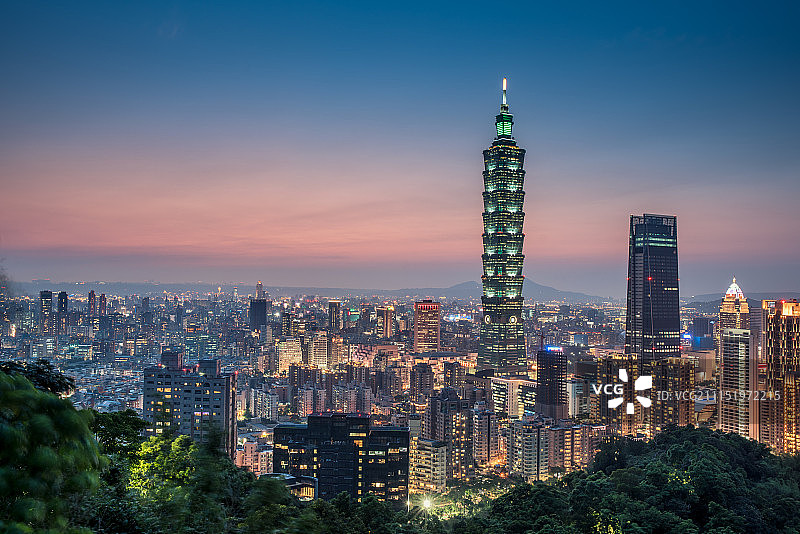 台北城市夜景图片素材