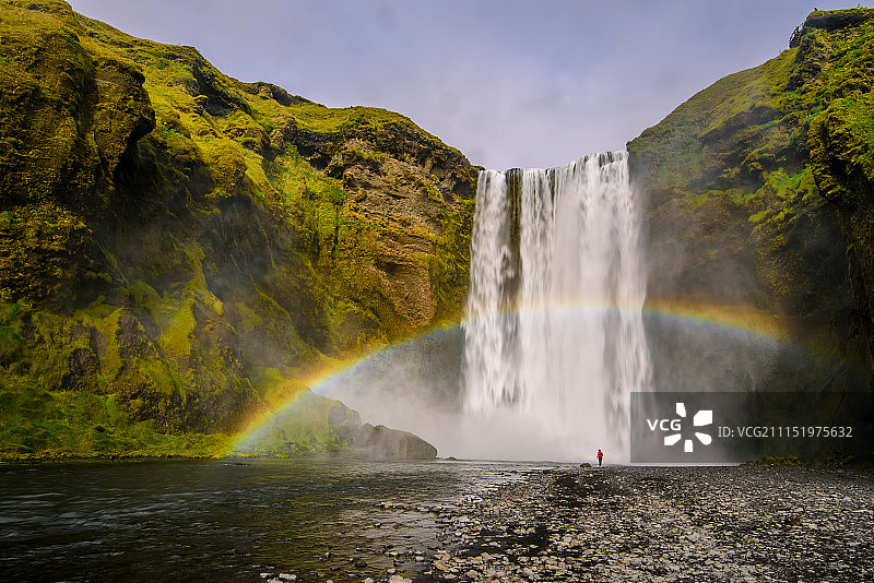 彩虹瀑布图片素材