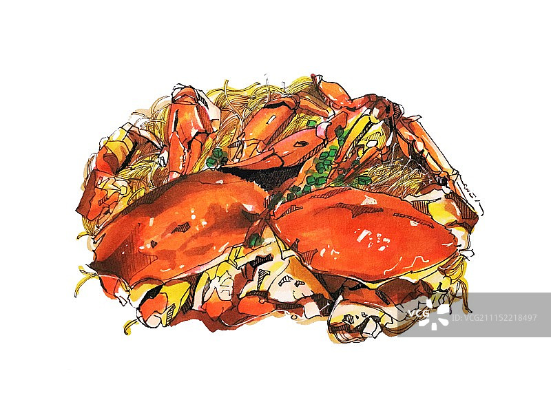 闽南美食 粉丝蒸蟹 海鲜 小吃 不带字版本图片素材