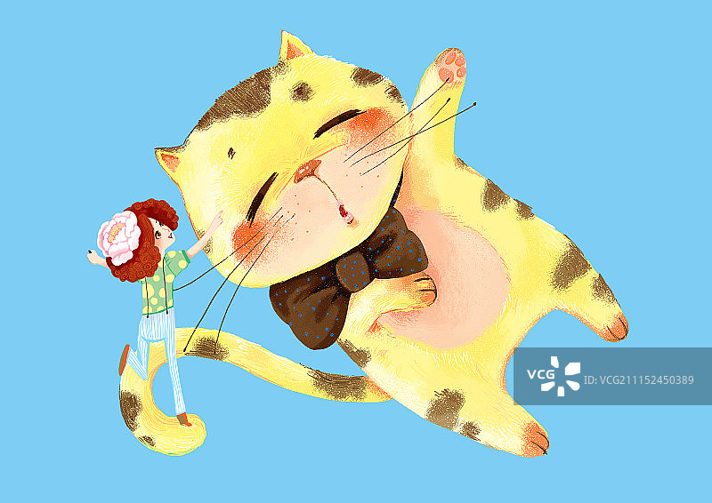 背景分离人物动物系列组图共3000多幅-女孩和肥猫图片素材