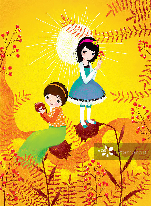 青春时尚唯美人物组图共3000幅-花蕾上的两个女孩图片素材