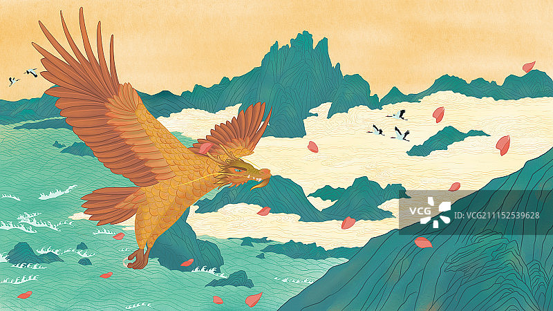 龙首鸟身神图片素材