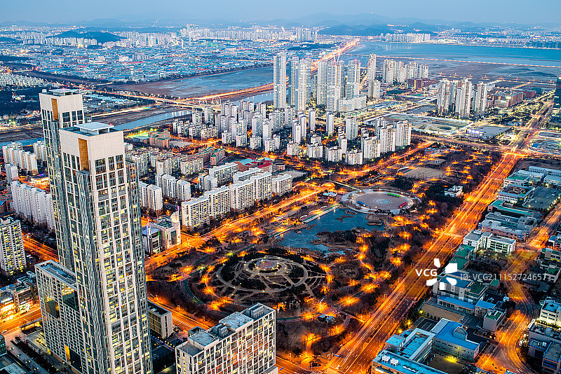 松岛中央公园夜景图片素材