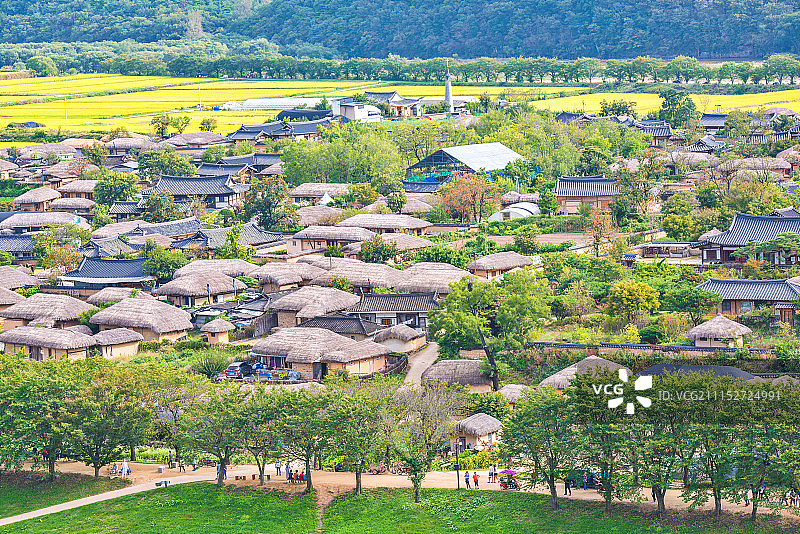 安东河回村图片素材