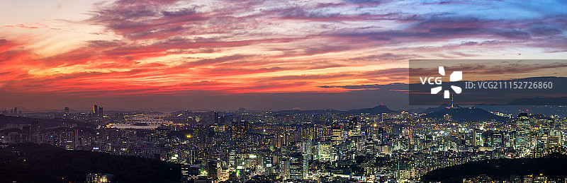 汝矣岛城市景观日落景色图片素材