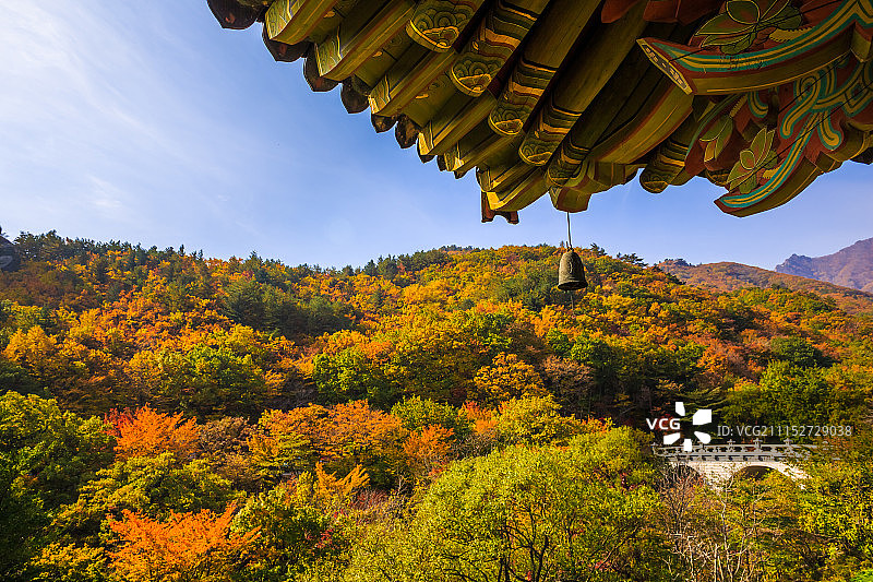 金刚山秋季华严寺图片素材