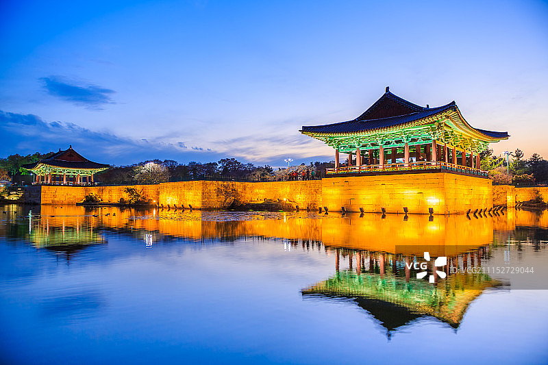 庆州雁鸭池夜景图片素材