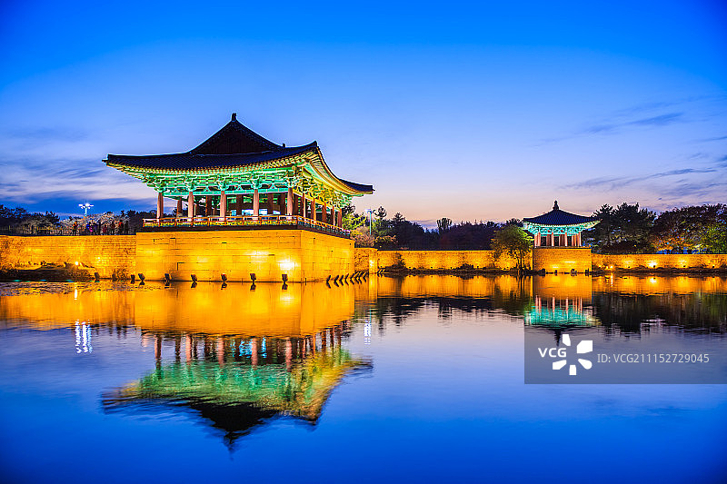 庆州雁鸭池夜景图片素材