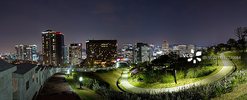 南山山城市墙夜景图片素材